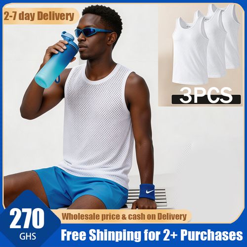 🔥Ghana - 3-Pack Men's Ice Silk Mesh Tank Tops🔥Free Shipping for 2+ Purchases-LB-TK-001