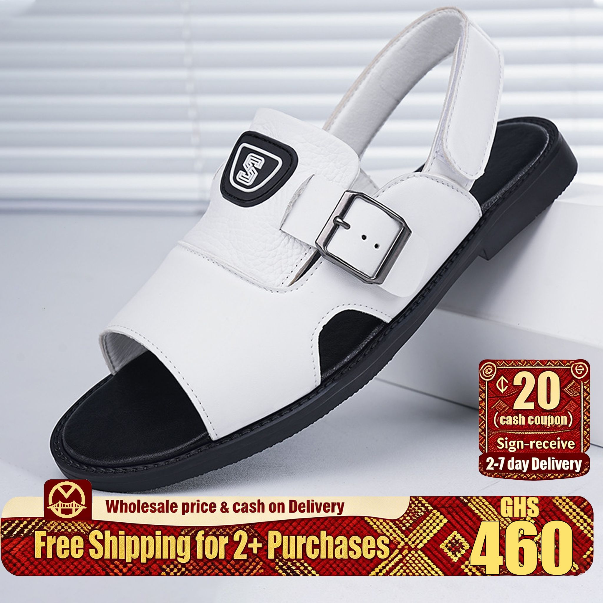 🔥Ghana -White Back Strap Open Toe Casual Sandals🔥Free Shipping for 2+ Purchases-YML-CP-008