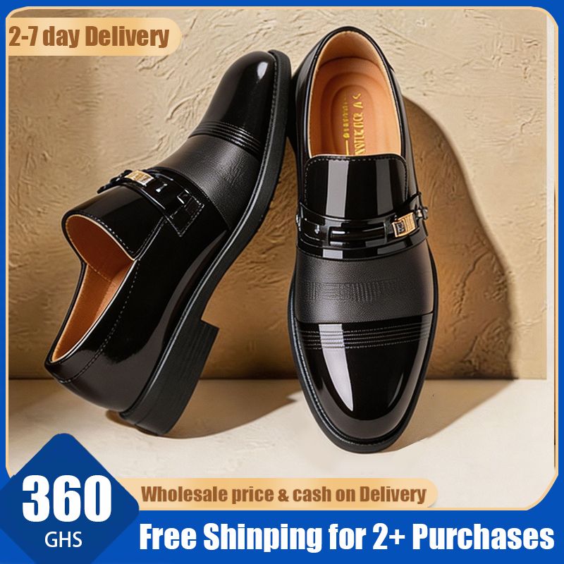 🔥Ghana - Men's Black Patent Leather Monk Strap Shoes🔥Free Shipping for 2+ Purchases-DW-BZ-008