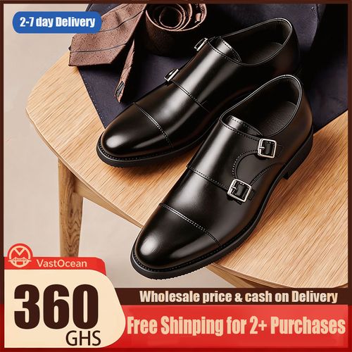 🔥Ghana -Men's Black Monk Strap Shoes🔥Free Shipping for 2+ Purchases-DW-BZ-011