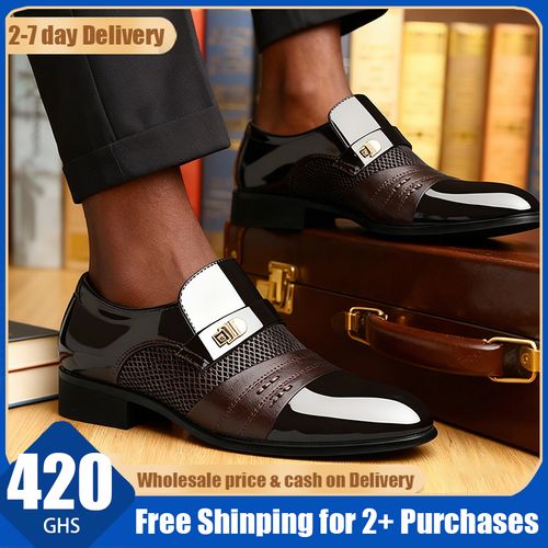 🔥Ghana - Brown Polished Leather Business Dress Shoes🔥Free Shipping for 2+ Purchases-LB-0019