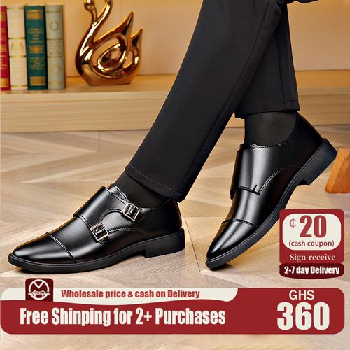 🔥Ghana -Men's Black Monk Strap Shoes🔥Free Shipping for 2+ Purchases-DW-BZ-011