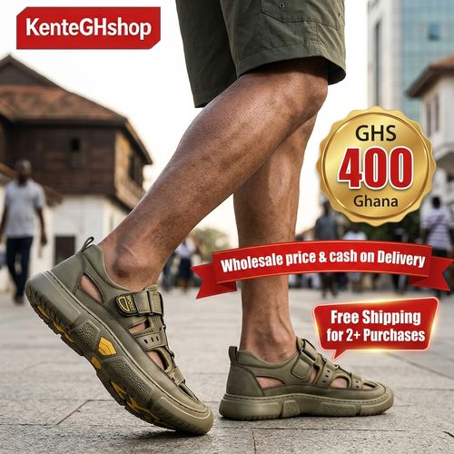 🔥Ghana - Men Khaki Closed Toe Mesh Sandals🔥Free Shipping for 2+ Purchases-LB-SD-007