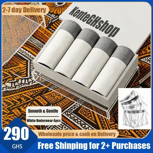 🔥Ghana - Men's White Boxers 4-Pack🔥Free Shipping for 2+ Purchases-LB-WLT-0018