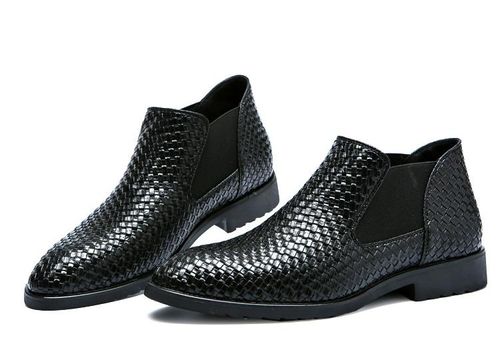 Summer hand-woven men's leather boots, men's boots and Martin boots