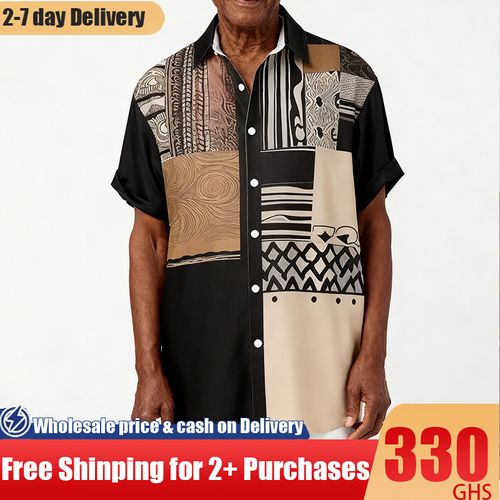 0929Ethnic style 3D printed short-sleeved shirtYML011