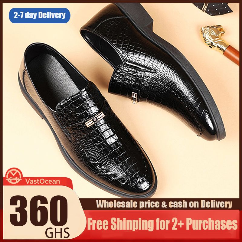 🔥Ghana - Croc-Embossed Business Leather Shoes🔥Free Shipping for 2+ Purchases-DW058