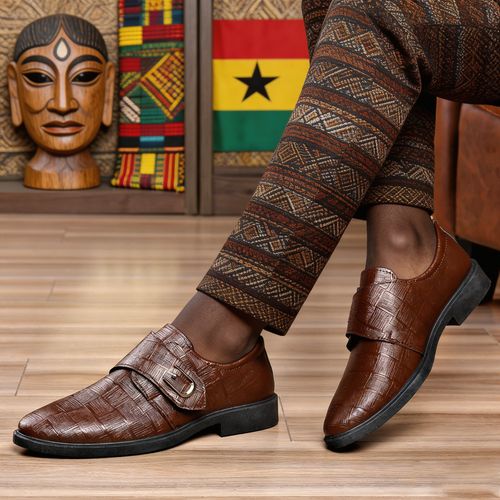 🔥Ghana -Men's Buckle Formal Leather Shoes🔥Free Shipping for 2+ Purchases-DW-BZ-009