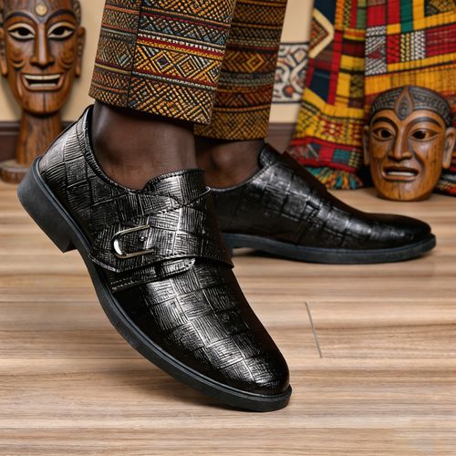 🔥Ghana -Men's Buckle Formal Leather Shoes🔥Free Shipping for 2+ Purchases-DW-BZ-010