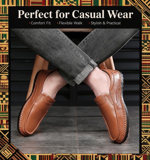 🔥Ghana - Brown Top Grain Leather Slip-On Loafers🔥Free Shipping for 2+ Purchases-LB-CAS-013