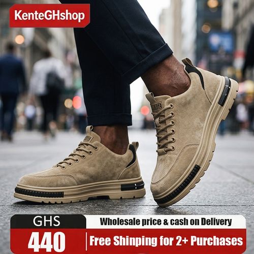 🔥Ghana-Men's Khaki Suede Casual Sneakers🔥Free shipping for 2 items-LB-CAS-008