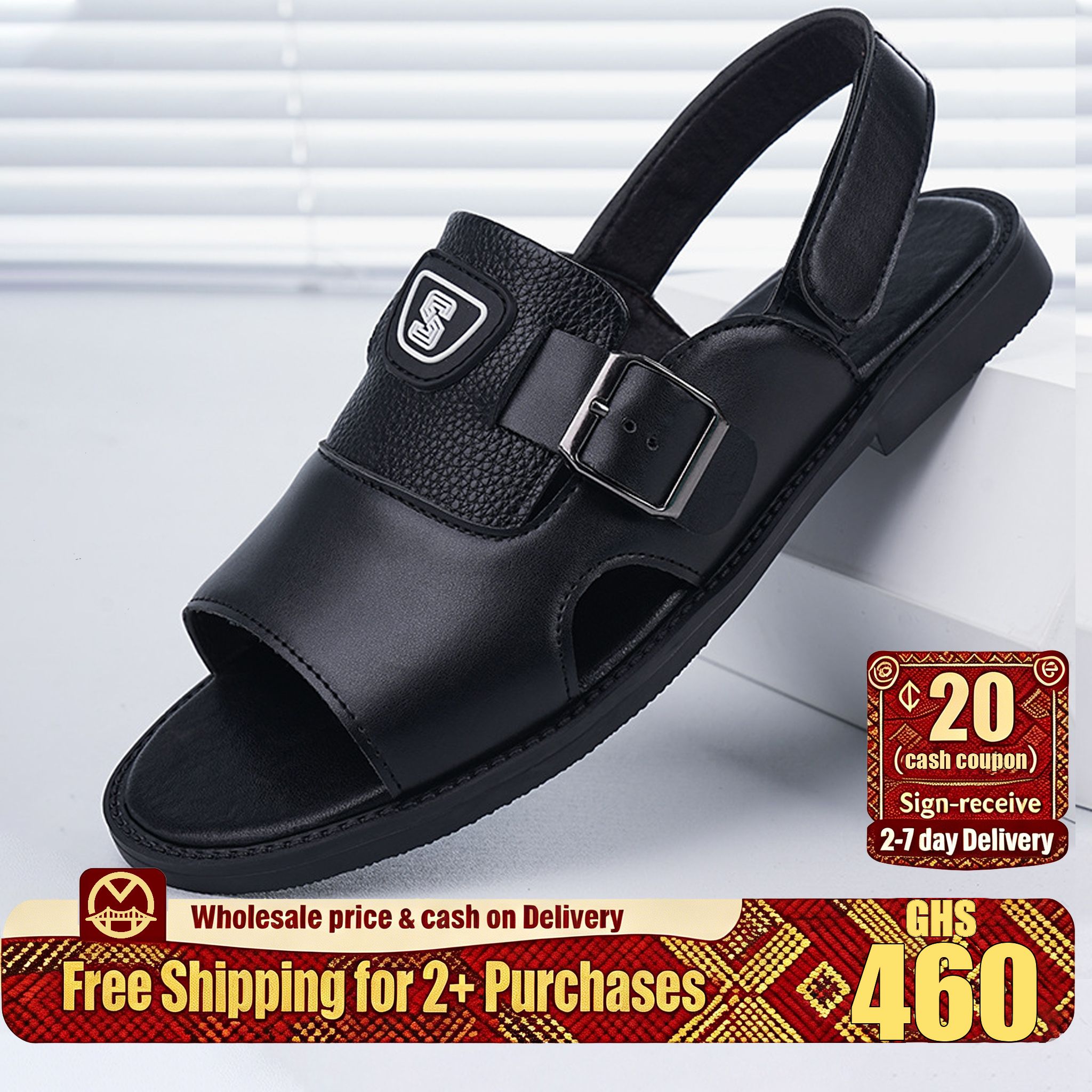 🔥Ghana -Litchi Grain Two-Wear Sandals🔥Free Shipping for 2+ Purchases-YML-CP-007