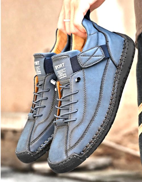 Best-selling men's trendy leather shoes, outdoor workwear, retro stitching