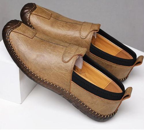 Men's Leather Walking Shoes, Workwear Vintage Old Fashioned Texture Design, Low Top Men's Casual Shoes, Casual Sneakers, Hand Reinforced Sewn Sole