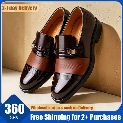 🔥Ghana - Men's Brown Patent Leather Monk Strap Shoes🔥Free Shipping for 2+ Purchases-DW-BZ-007