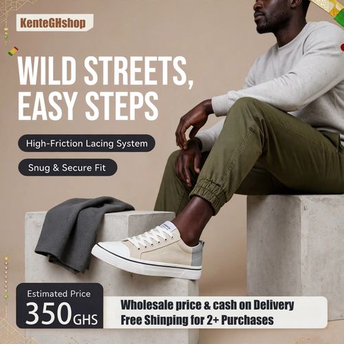 🔥Ghana - Men Beige Canvas Low Top Sneakers🔥Free Shipping for 2+ Purchases-LB-CAS-010