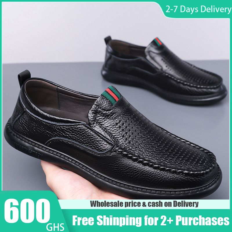 🔥Ghana - Imported Shoes and Clothing Wholesale 🔥Free Shipping for 2+ Purchases Breathable genuine leather business shoes dw-024