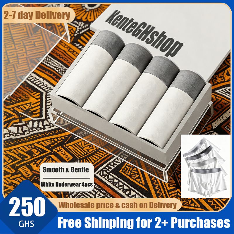 🔥Ghana - Men's White Boxers 4-Pack🔥Free Shipping for 2+ Purchases-LB-WLT-0018