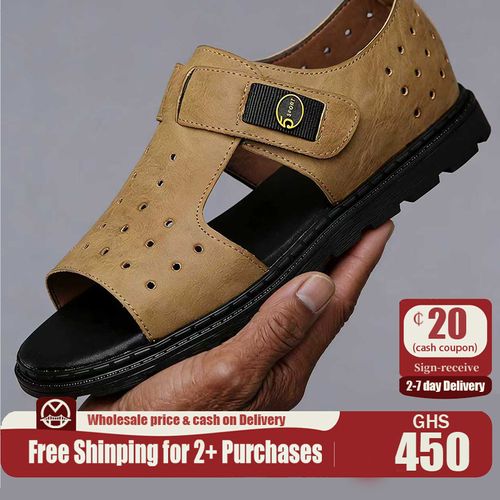 0206Men's Casual Brown Leather SandalsDW061