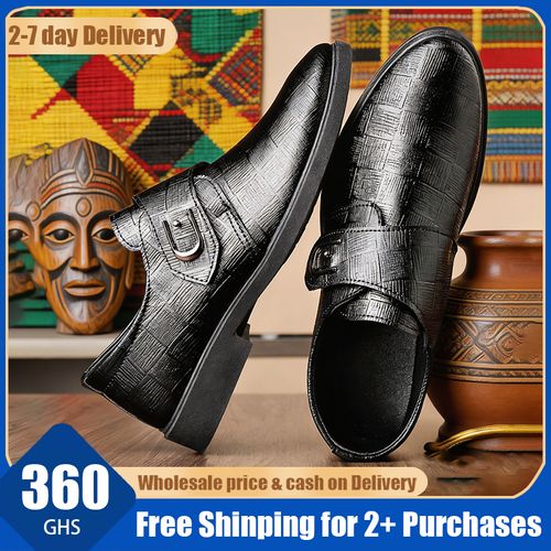 🔥Ghana -Men's Buckle Formal Leather Shoes🔥Free Shipping for 2+ Purchases-DW-BZ-010