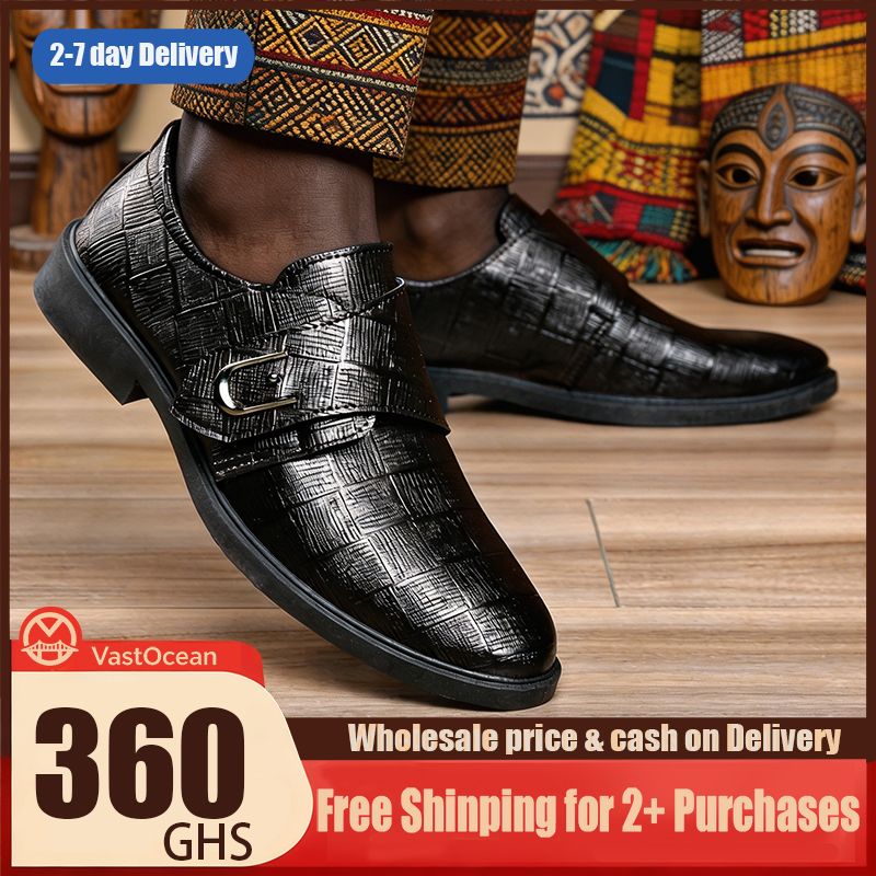 🔥Ghana -Men's Buckle Formal Leather Shoes🔥Free Shipping for 2+ Purchases-DW-BZ-010