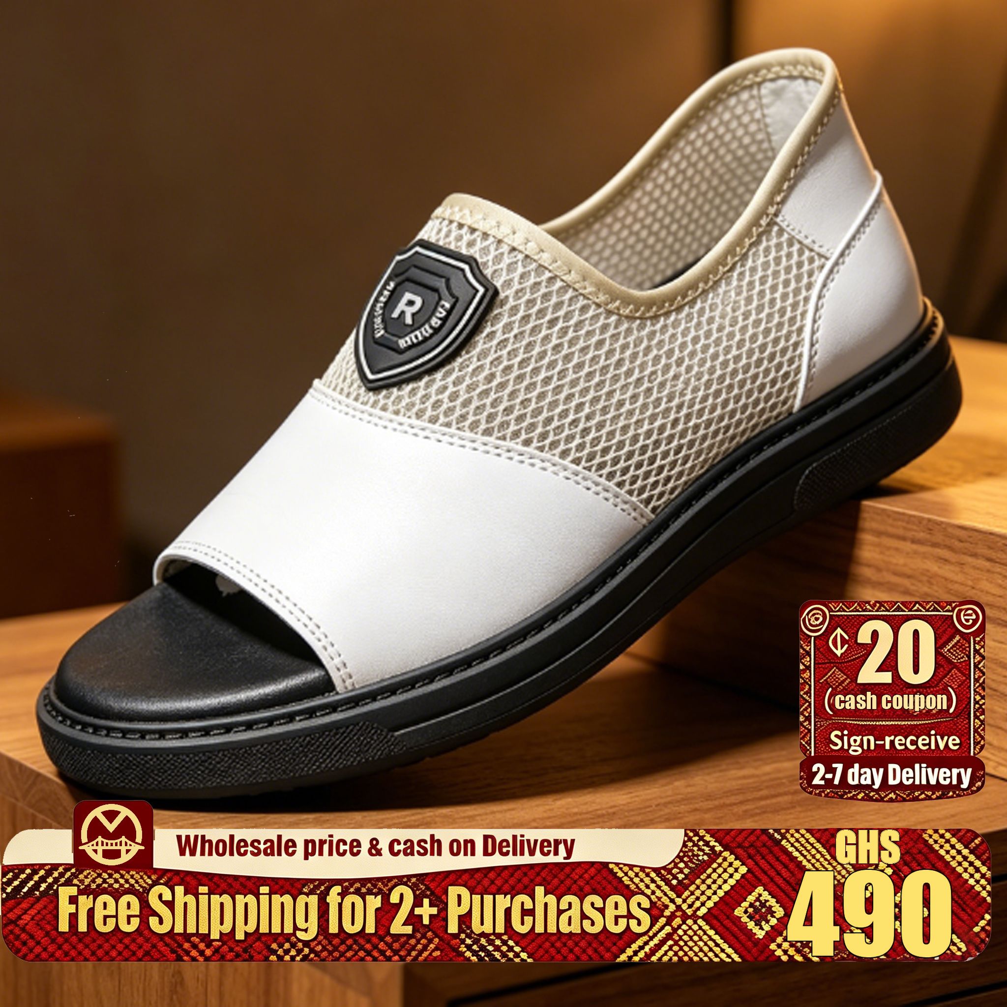 🔥Ghana -Mesh Panel Open Toe Sandals🔥Free Shipping for 2+ Purchases-YML-CP-011