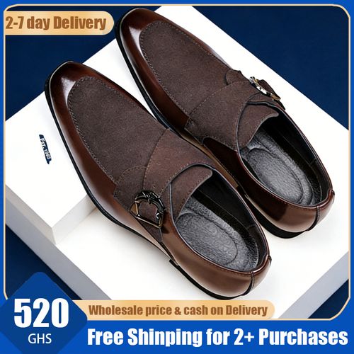 0206Elegant Brown Suede Monk ShoesDW060