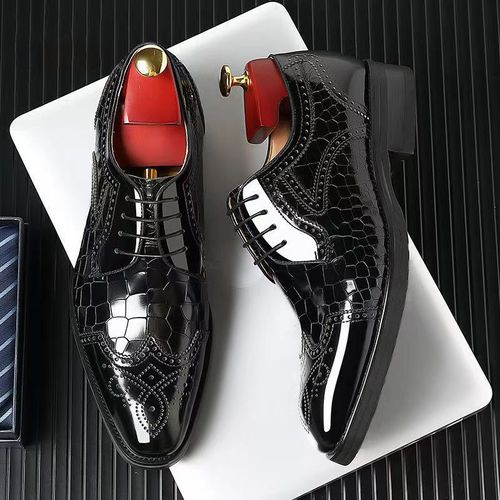 Brock embossed Oxford shoes, men's trendy business men's shoes