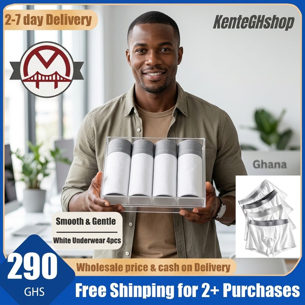🔥Ghana - Men's White Boxers 4-Pack🔥Free Shipping for 2+ Purchases-LB-WLT-0018