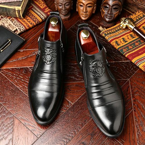 🔥Ghana -Lion Badge Zipper Ankle Boots🔥Free Shipping for 2+ Purchases-DW054
