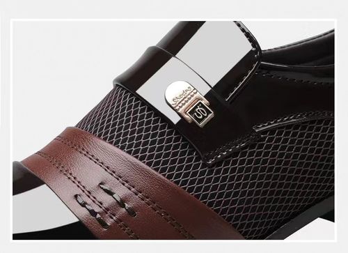 Shoes Dress Oxford for Men Lace Up Round Toe Shiny Leather Rubber Sole Low Top Non Slip Resistant Block Heel Classic