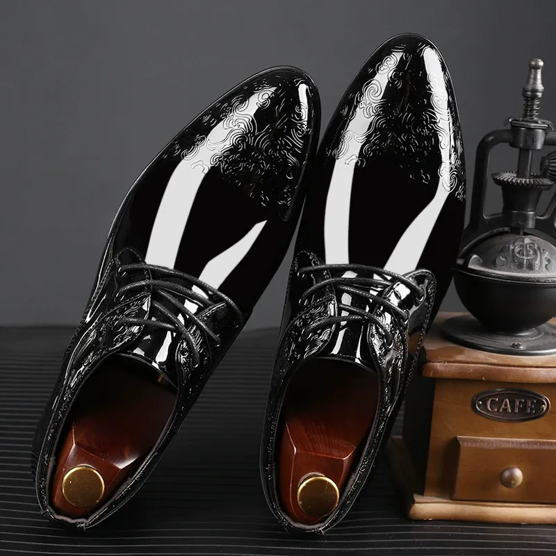 New Shiny Men's Business Fashion Casual Leather Shoes