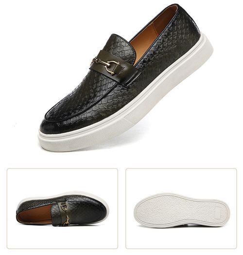 🔥Ghana - Black Scale Urban Loafer🔥Free Shipping for 2+ Purchases-YML-CP-030