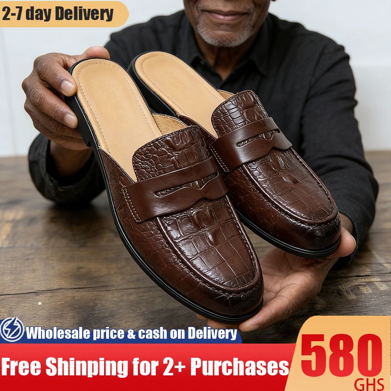 🔥Ghana - Premium Brown Leather Monk Strap Half Shoes🔥Free Shipping for 2+ Purchases-DW062