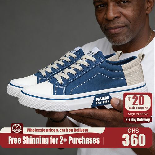Men's Casual Canvas Sneakers - Classic Street Style Skate Shoes, Low Top, Round Toe