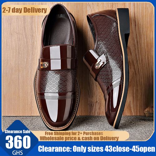 🔥Ghana - Luxury Handmade Printed Leather Shoes🔥Free Shipping for 2+ Purchases-DW-BZ-003