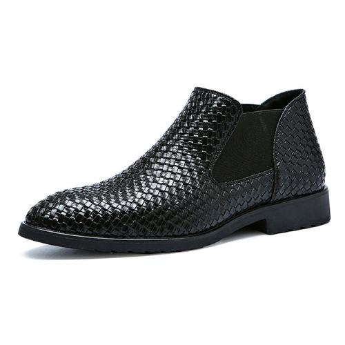 Summer hand-woven men's leather boots, men's boots and Martin boots
