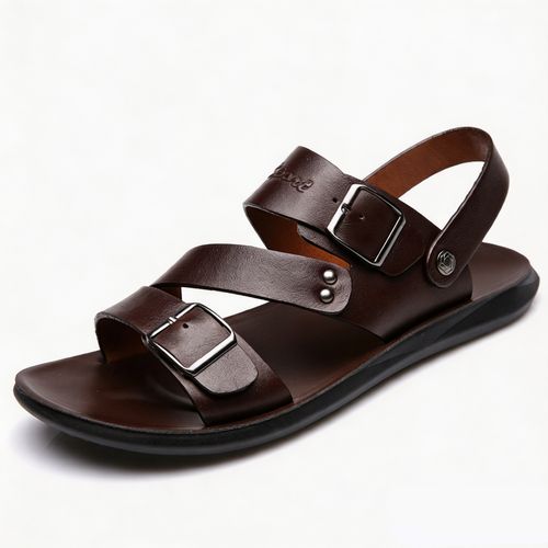 🔥Ghana - Men's Brown Buckle Leather Sandals🔥Free Shipping for 2+ Purchases-LB-SD-001