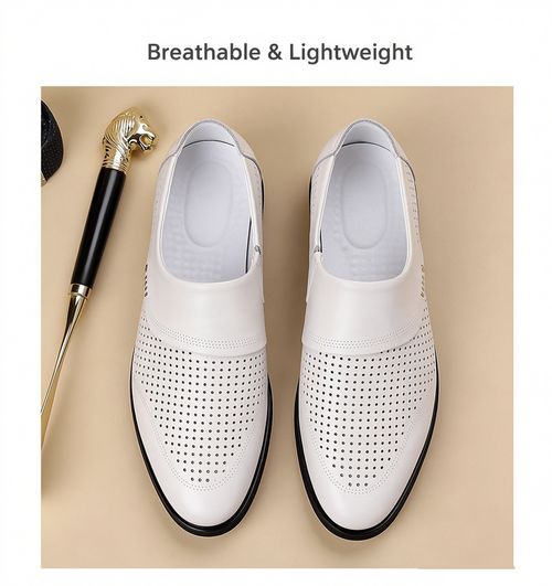 🔥Ghana - Top-Grain Cowhide Perforated Slip-On Dress Shoes🔥Free Shipping for 2+ Purchases-LB-SD-015
