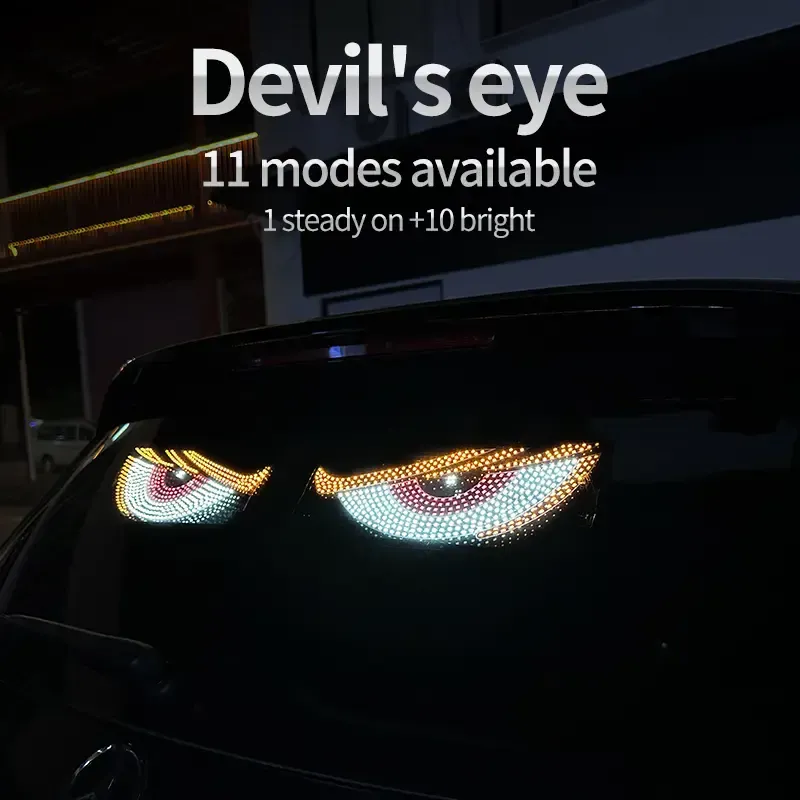 🚚 Fast Delivery Kenya 💵 COD Available Portable！LED Devil Eye Car Light for Windshield Decoration Bright Multi Mode Light for Car Truck SUV
