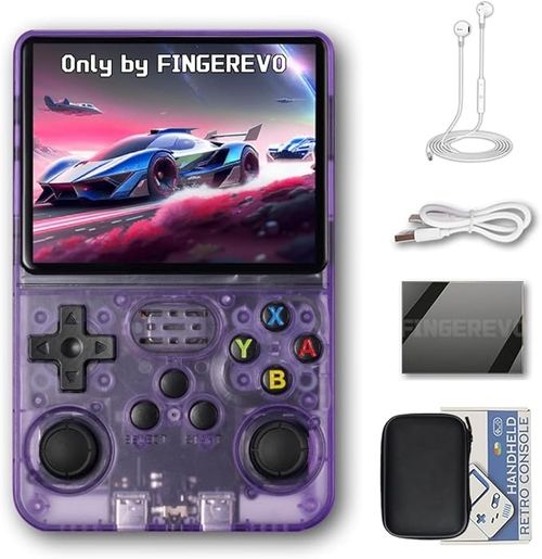 Handheld Game Console 3.5-in 640*480 IPS OCA Screen 3200mAh Opensource System Purple Transparent