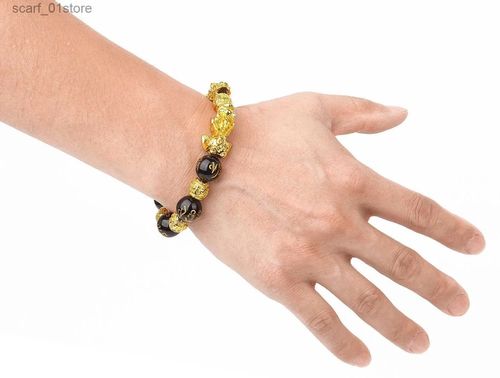 🔥Popular in Europe and Americ🔥Feng Shui Pixiu Ring and Bracelet Set - Obsidian Beads for Wealth and Good Luck !