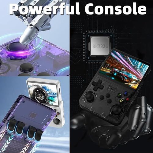 Handheld Game Console 3.5-in 640*480 IPS OCA Screen 3200mAh Opensource System Purple Transparent