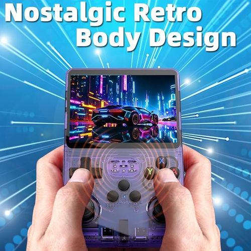 Handheld Game Console 3.5-in 640*480 IPS OCA Screen 3200mAh Opensource System Purple Transparent