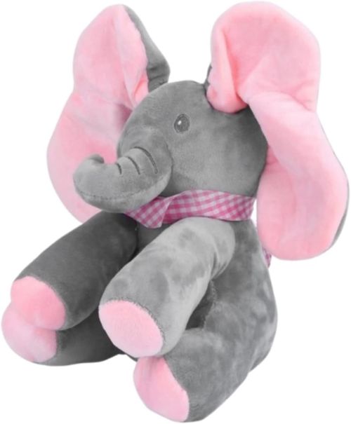Ellie the Elephant - Musical Hide-and-Seek Elephant Toy - Interactive Plush Animal with Moveable Ears for Babies - Hide-and-Seek Fun