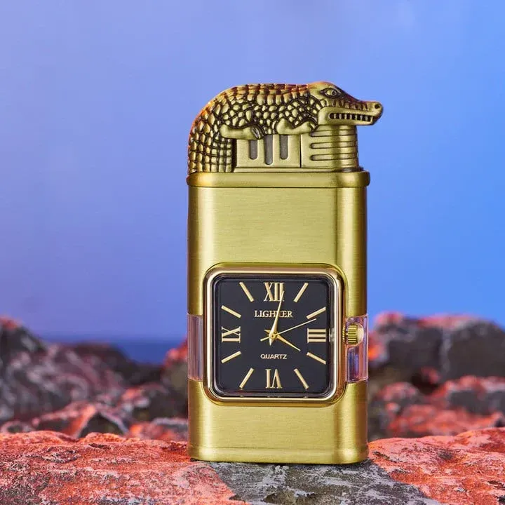 🔥The best gift for a man.👇Windproof Lighter Vintage Watch Bezel Jet flame Torch！