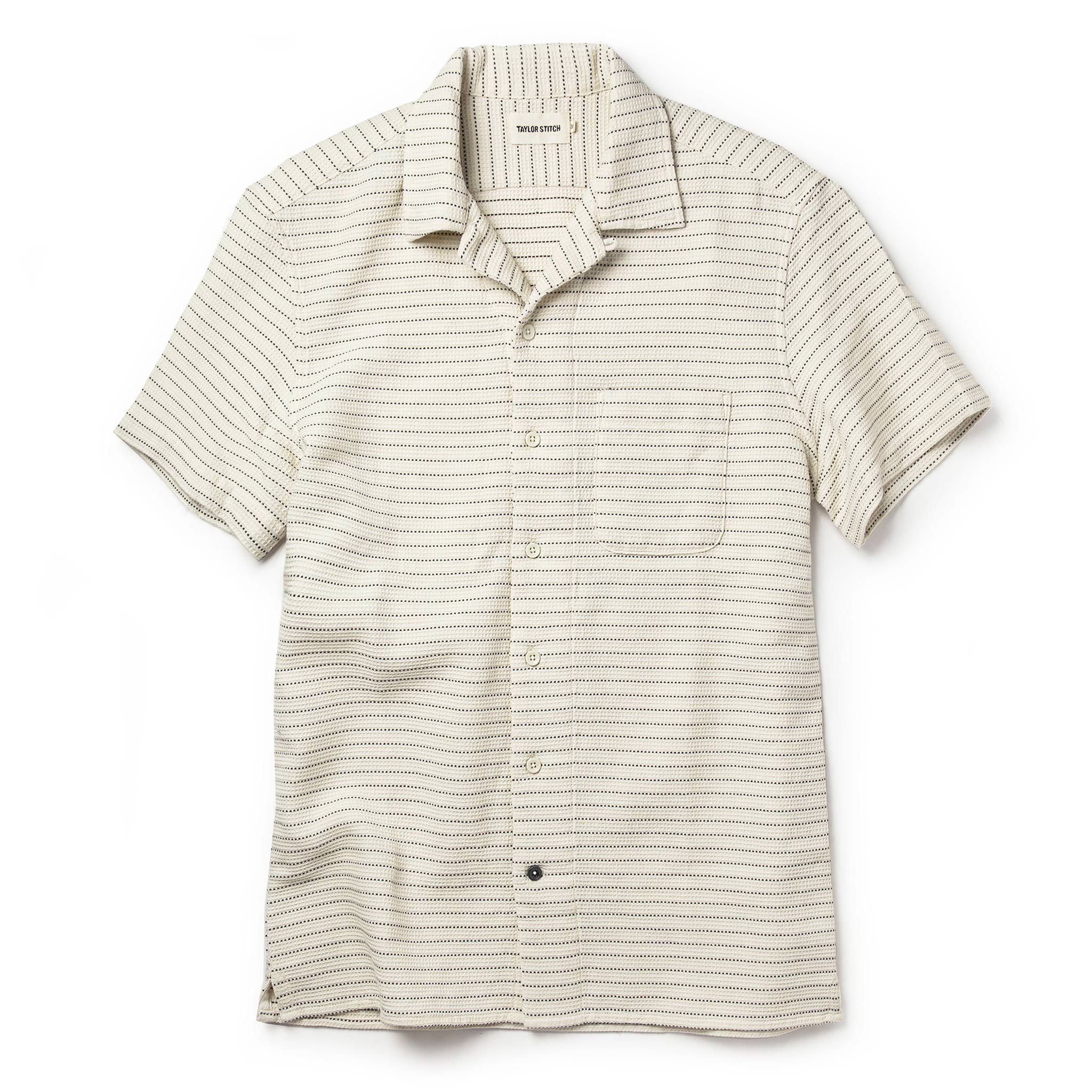 The Short Sleeve Hawthorne in Natural Pickstitch Waffle