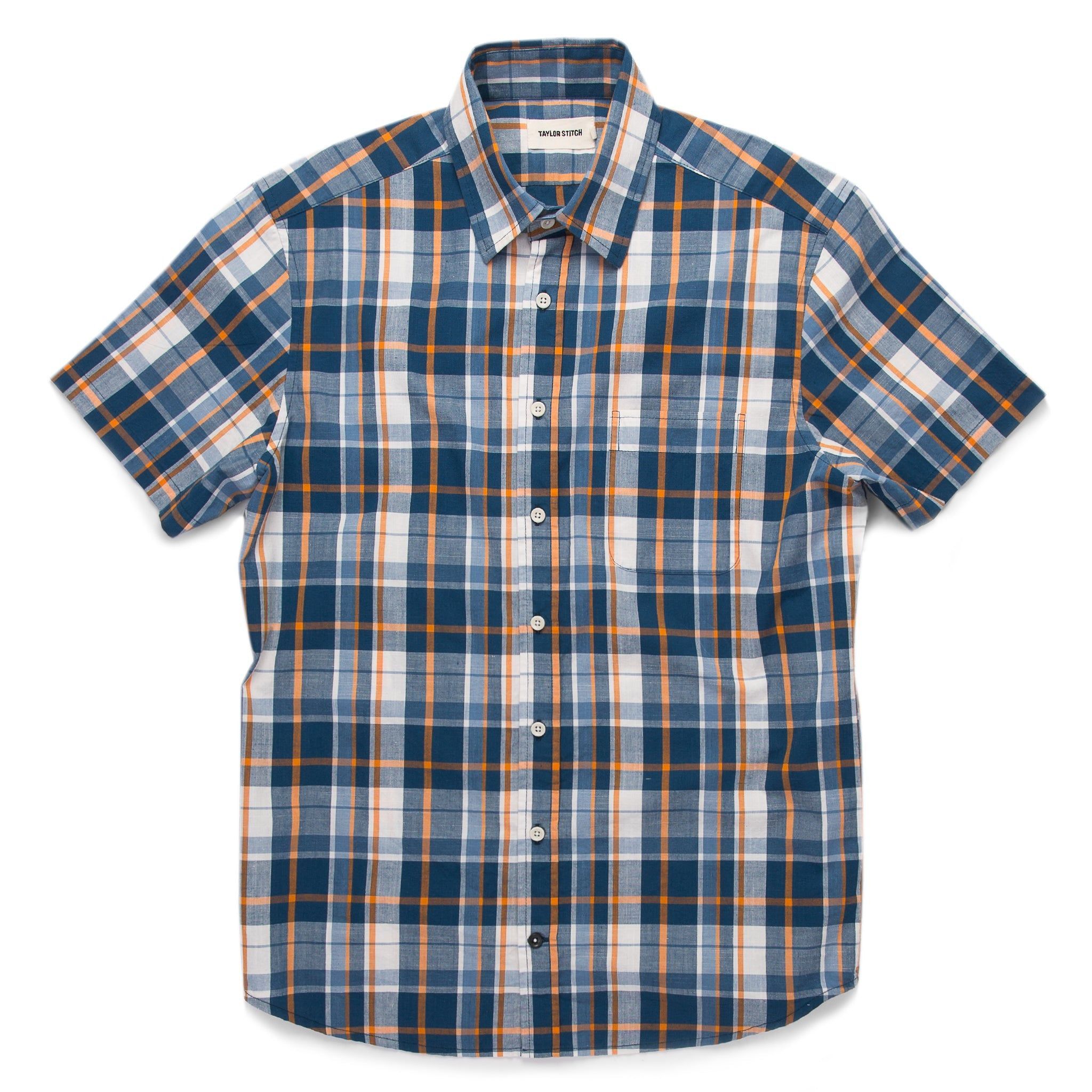 The Short Sleeve California in Blue Madras