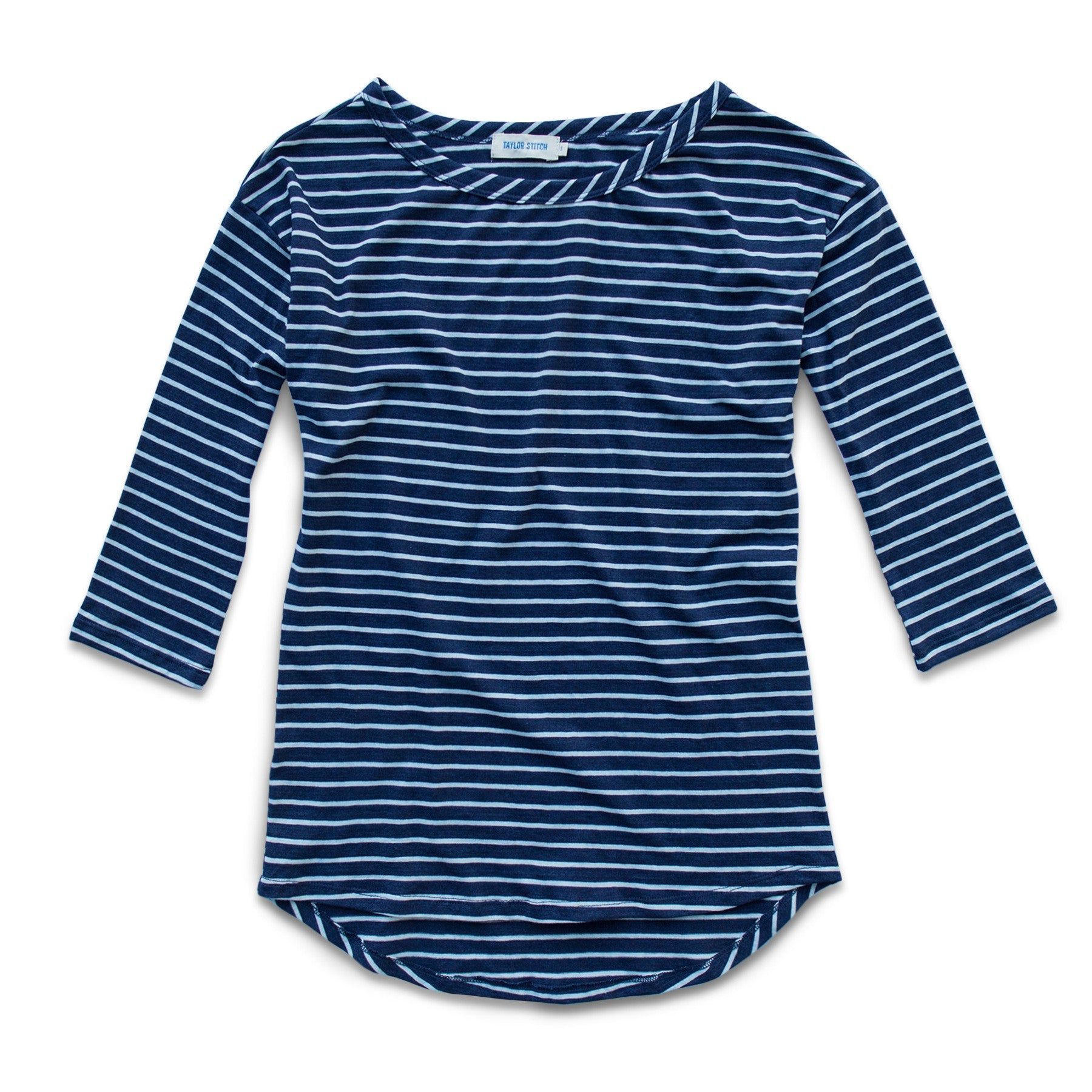 The Paige in Indigo & White Stripe