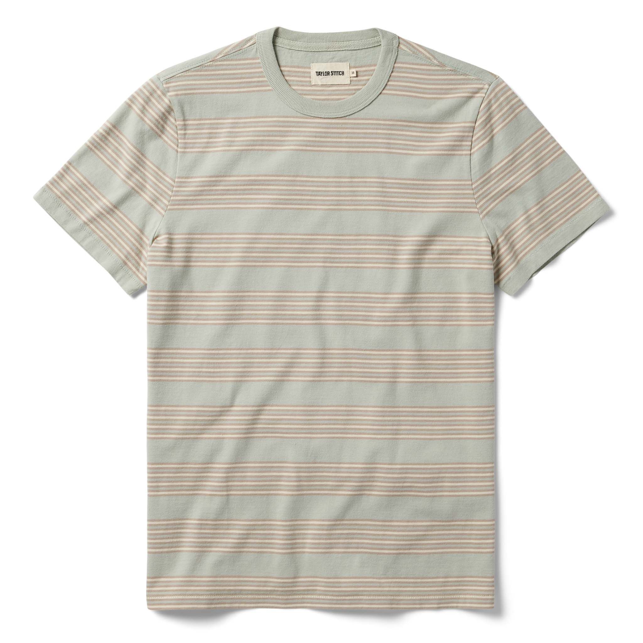 The Organic Cotton Tee in Seafoam Stripe